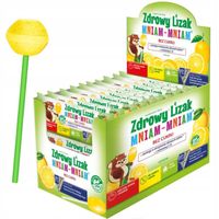Zdrowe Lizaki dla Dzieci Mniam-Mniam Bez Cukru o Smaku Cytrynowym 40szt.