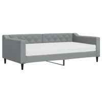 Sofa z materacem, jasnoszara, 90x190 cm, tkanina