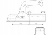 Zaczep kulowy Winterhoff do przyczep 1500kg 70x70