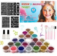 Farby Do Malowania Twarzy Tatuaze Zmywalne Dla Dzieci Szablony Zestaw XXXL