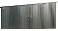 Garaż blaszan Schowek 6x3mBrama dwuskrzydłowa rynny dach spad w bok TS852