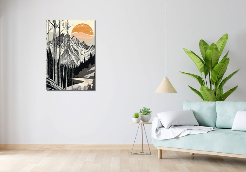 Obraz 60x90cm Drzeworys Górski zdjęcie 2
