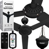 WENTYLATOR WIATRAK SUFITOWY + PILOT + TIMER 70CM