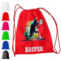WOREK PLECAK SPORTOWY NA WF DLA DZIECI - TENIS + IMIĘ! KORT RAKIETA GRA