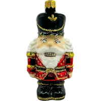 Bombka choinkowa szklana: Dziadek do Orzechów w mundurze: czerwony