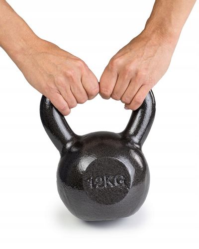 KETTLEBELL ODWAŻNIK DO ĆWICZEŃ KETTLE HANTLA HANTEL ŻELIWNY FITNESS 12KG na Arena.pl