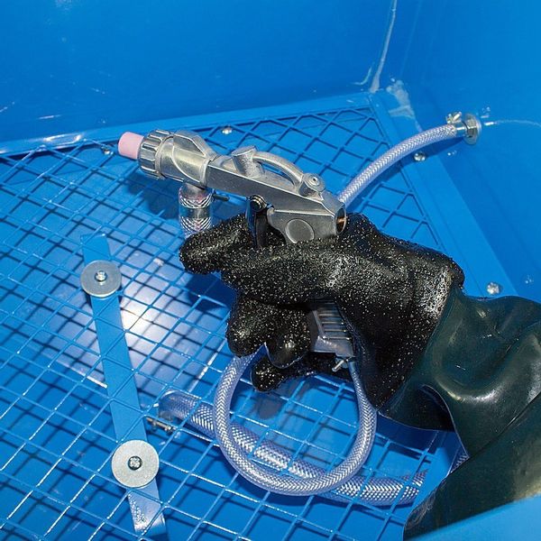 Piaskarka kabinowa 90L + PISTOLET + DYSZE + FOLIA zdjęcie 8