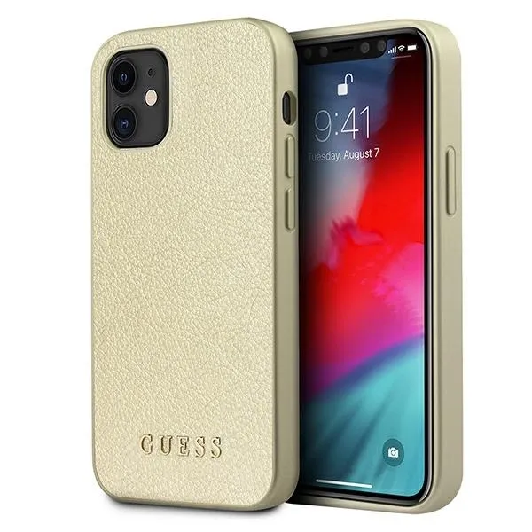 Etui Guess Iridescent na iPhone 12 mini - złote zdjęcie 1