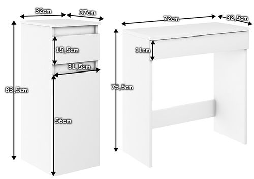 biurko modułowe MEGAN 1D BIAŁE z szafką uniwersalne producent na Arena.pl