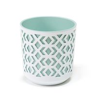 Doniczka osłonka na kwiaty 255 mm Biały / miętowy