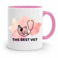 Kubek Różowy Weterynarza The Best Vet Prezent Z Nadrukiem Ze Zdjęciem