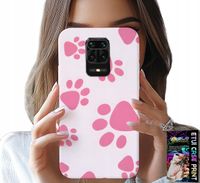 ETUI DO XIAOMI NOTE 9 PRO / 9S - RÓŻOWE PSIE ŁAPKI, PLECKI, OBUDOWA CASE
