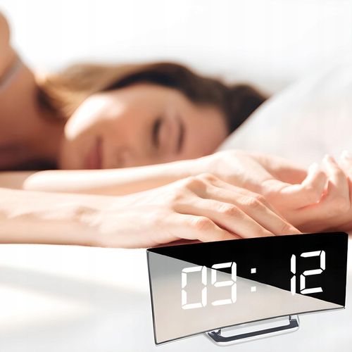 ZEGAR ELEKTRONICZNY BUDZIK LUSTRO STOJĄCY WYŚWIETLACZ LED TERMOMETR na Arena.pl