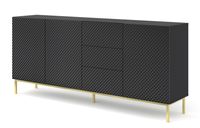 Komoda Ravenna C 200 cm 3D3S czarny połysk rama