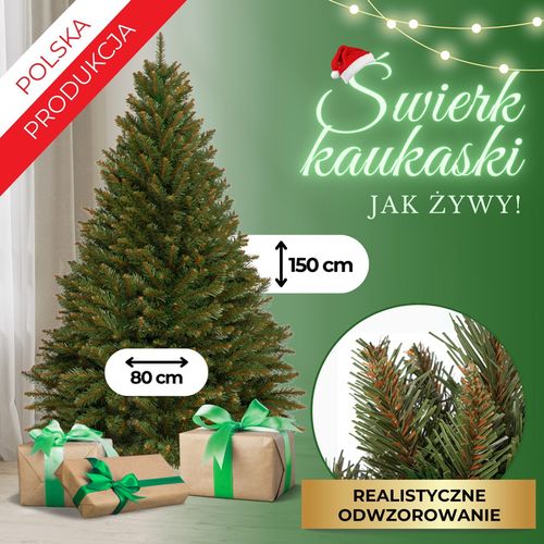 Choinka sztuczna premium 150 cm świerk kaukaski na Arena.pl
