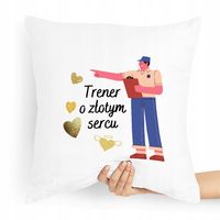 Prezent Poduszka Dla Trenera O Złotym Sercu Z Nadrukiem Ze Zdjęciem Z Nadru