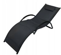 Leżak ogrodowy Zero Gravity Swing czarny aluminiowy z poduszką