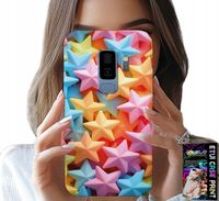 ETUI DO SAMSUNG GALAXY S9 PLUS - KOLOROWE GWIAZDKI GWIAZDA FUTERAŁ +FOLIA