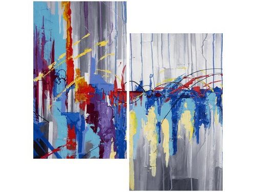 60X60CM ABSTRAKCYJNY WODOSPAD DWU OBRAZ ŚCIAN na Arena.pl