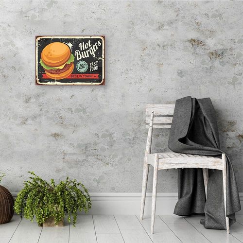 Obraz na płótnie - Canvas, Szyld retro burger 60x40 na Arena.pl