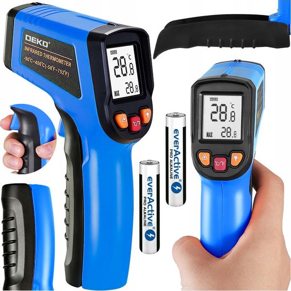 PIROMETR TERMOMETR LASEROWY BEZDOTYKOWY -50 +600C PRECYZYJNY POMIAR DEKO zdjęcie 1