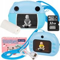 DRUKUŚ APARAT NATYCHMIASTOWY MINI DRUKARKA TERMICZNA DLA DZIECI KARTA 32GB