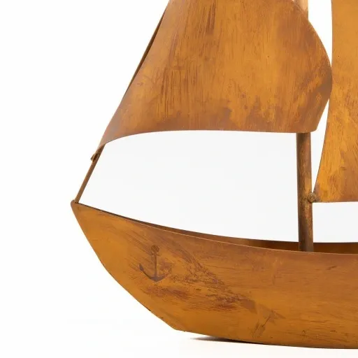 Metalowy Statek Dekoracyjny Ozdoba do Ogrodu Domu Dekoracja Efekt Korten zdjęcie 6