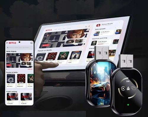 BEZPRZEWODOWY ADAPTER SAMOCHODOWY ANDROID AUTO APPLE CARPLAY 3W1 na Arena.pl