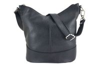 Modna torebka włoska skórzana - Czarna