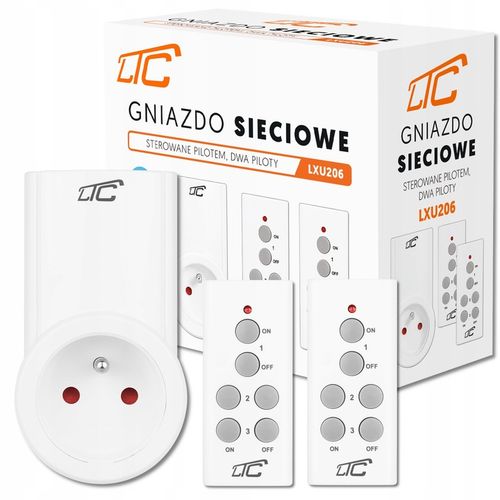 GNIAZDKO SIECIOWE ZDALNIE STEROWANE 2 PILOTY W ZESTAWIE DUŻY ZASIĘG na Arena.pl