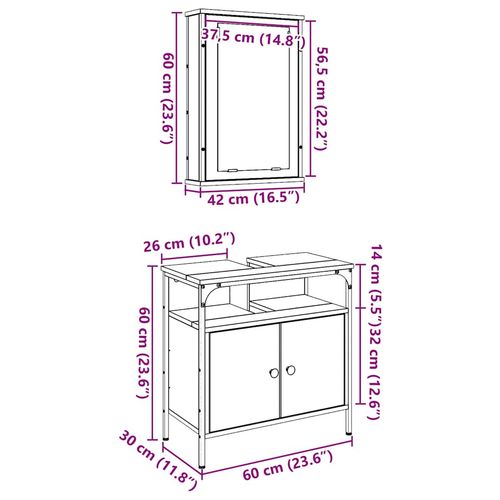 Zestaw mebli łazienkowych 2 pcs Brązowy 60 x 30 x 60 cm na Arena.pl