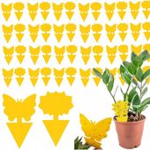 60x ŻÓŁTY LEP DO DONICZEK MOTYL na ziemiórki mszyce muszki owocówki owady
