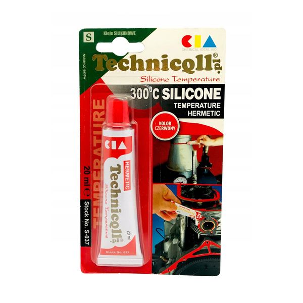 Silikon wysokotemperaturowy 300°C czerwony Technicqll 20ml zdjęcie 1
