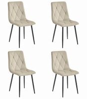 Krzesło LIBRA - chłodny beż aksamit / nogi czarne x 4