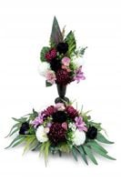 Stroik na cmentarz kwiaty sztuczne na grób kompozycja kwiatowa komplet