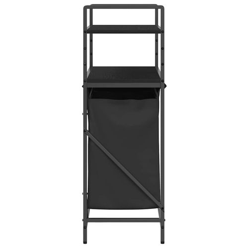 Kosz na pranie 2 przegrody z półkami, czarny dąb na Arena.pl