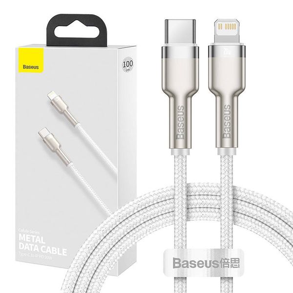 Kabel USB-C do Lightning Baseus Cafule, PD, 20W, 1m (biały) zdjęcie 1