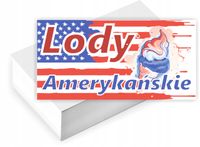 Wizytówki firmowe reklamowe 200szt dużo wzorów LODY AMERYKAŃSKIE