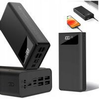 Mocny Duży Power Bank Powerbank 30000mAh z ekranem 4x USB LED Latarka