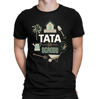 Tata Szef Ogrodu - męska koszulka na prezent Czarny XL T-shirt - męski