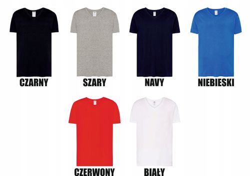męska KOSZULKA V-NECK własny HAFT TWOJE LOGO NAPIS firmowa reklamowa 5 szt na Arena.pl