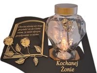 ŻONA ŻONIE SOLARNY ZNICZ LAMPION NA GRÓB SERCE SZKŁO ZŁ SKO SENTENCJA