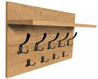 WIESZAK WISZĄCY Z PÓŁKĄ DUŻE MOCNE HAKI CZARNE LOFT PRAKTYCZNY LANCELOT