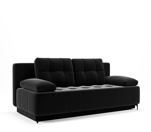 Kanapa Rozkładana z Funkcją Spania i Pojemnikiem Mavi 3-osobowa Czarna na Arena.pl