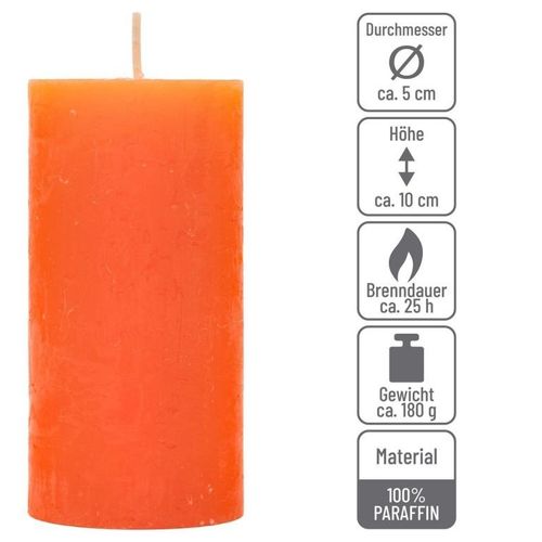 Zestaw świec rustykalnych, 10 cm, Ø 5 cm, pomarańczowe, 16 s na Arena.pl
