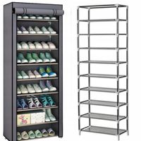 Szafa na buty tekstylna jednodrzwiowa 60x30x160 cm odcienie szarości