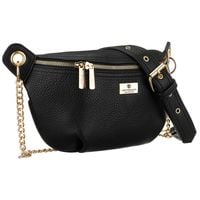 saszetka damska ze skóry ekologicznej w czarnym kolorze, jednokomorowa