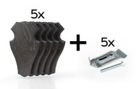 Deska Roebuck dąb 1 19x12 ciemna - zestaw 5 sztuk z metalowymi klipsam