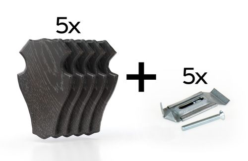 Deska Roebuck dąb 1 19x12 ciemna - zestaw 5 sztuk z metalowymi klipsam na Arena.pl