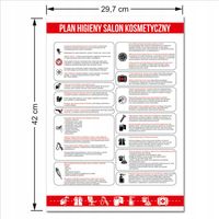TABLICA INFORMACYJNA PLAN HIGIENY SALONU KOSMETYCZNEGO HIPS A3 Druk UV